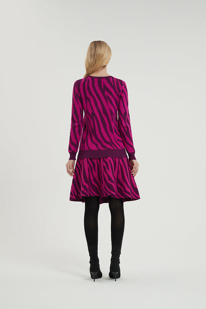 MM SWEATER ZEBRA PRINT PURPLE PINK