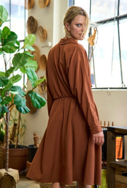 BUTTON UP MINI SHIRT DRESS