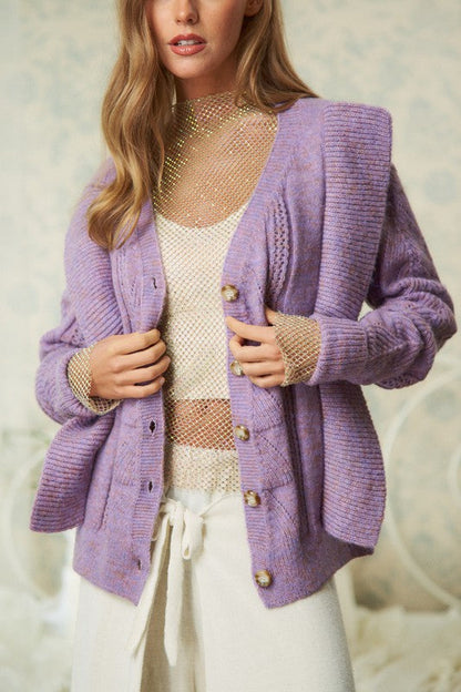 PURPLE PRETTY CARDI