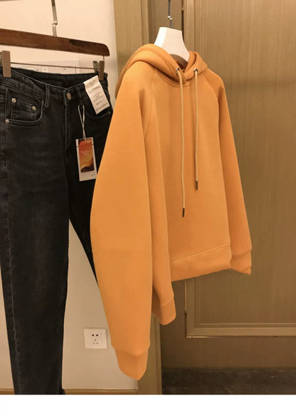 DRAWSTRING HOODIE BLANKET FLEECE LINED SWEATER