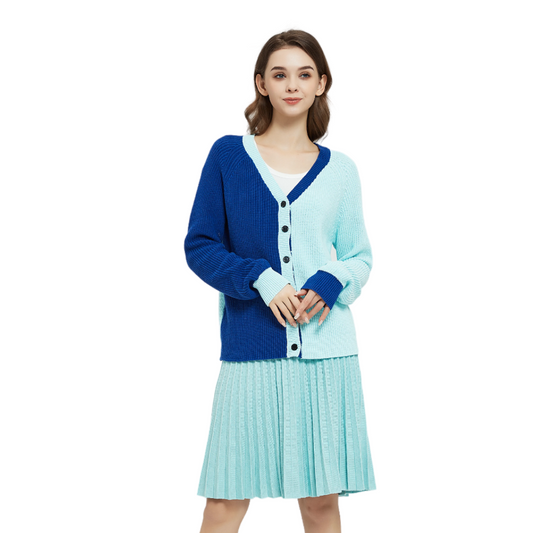 MM SPRING KNIT COLOR BLOCK CARDI