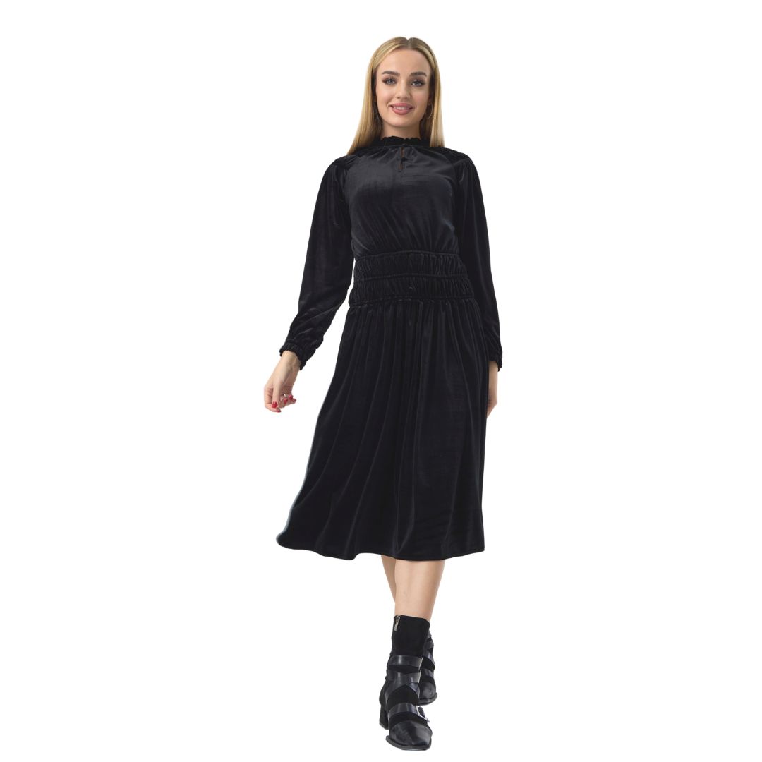 ByMM Velvet Gathered Waist Dress