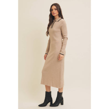 SUPER SOFT POLO SWEATER DRESS