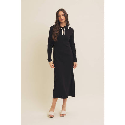 SUPER SOFT POLO SWEATER DRESS