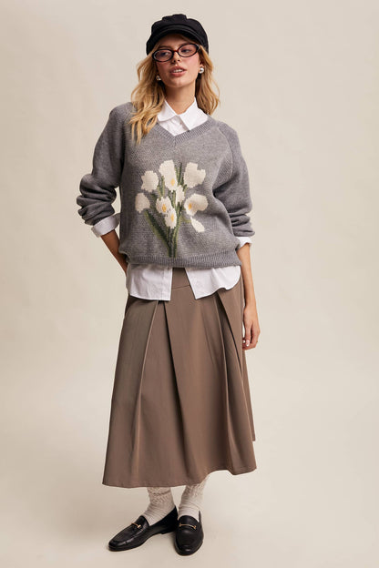 PLEATED KHAKI SKIRT