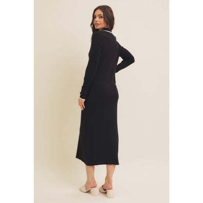 SUPER SOFT POLO SWEATER DRESS