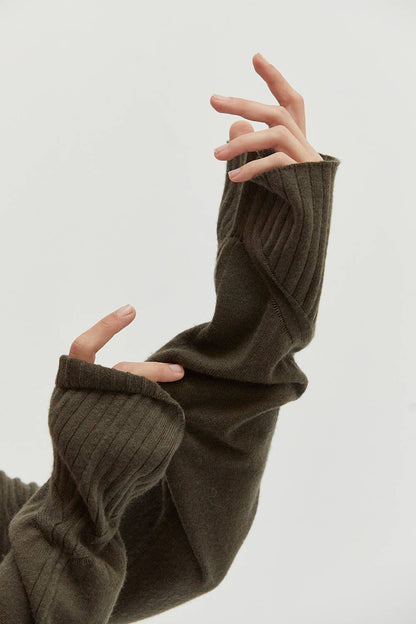 MALINE CASHMERE THIN KNIT OLIVE