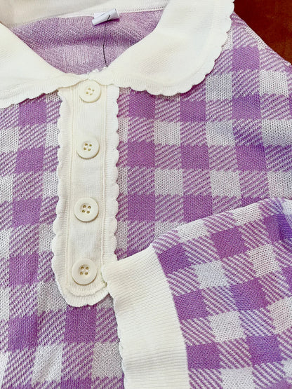 MM LIGHT KNIT POLO T : SUMMER CHECKERED
