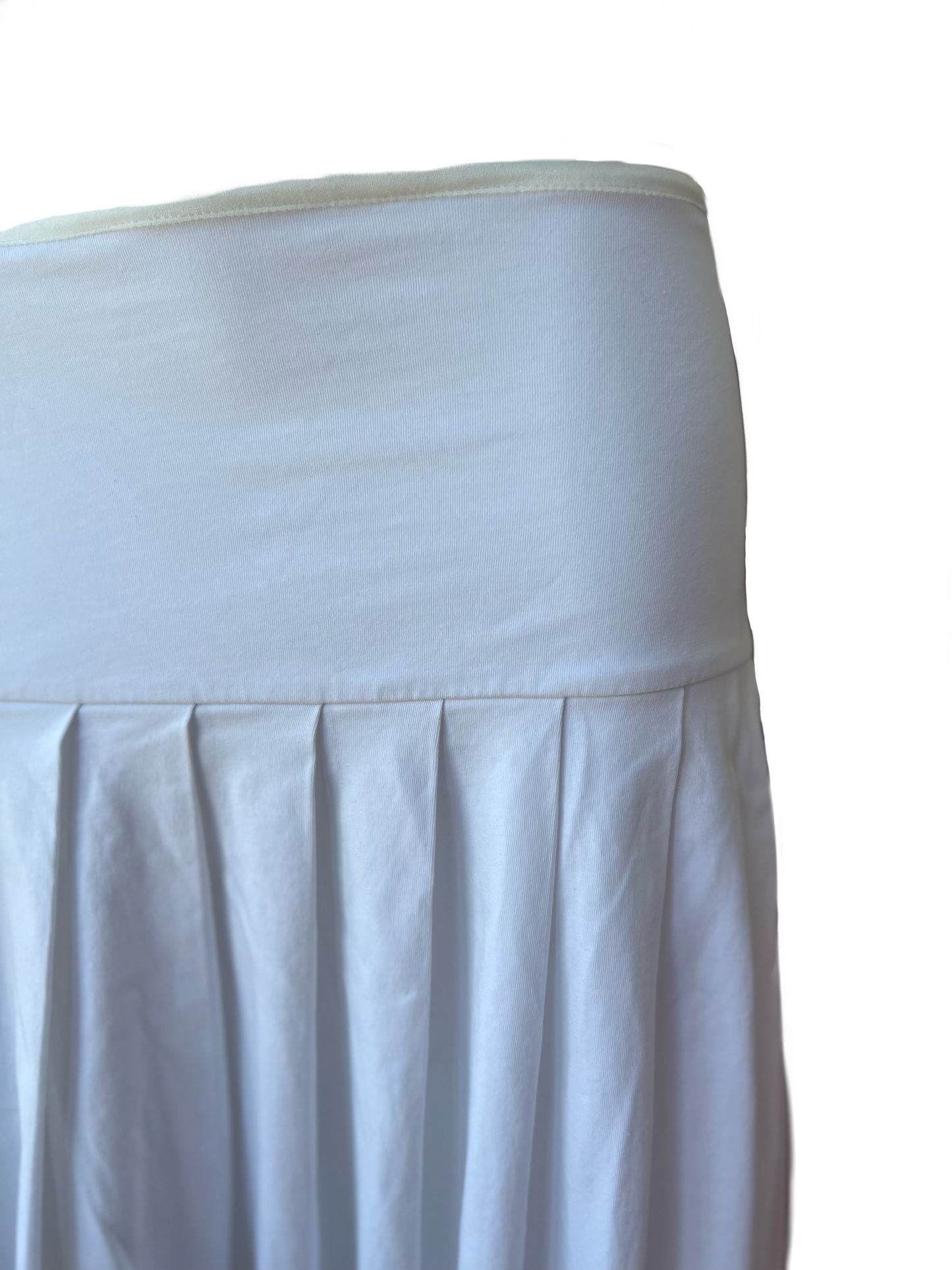 MM COTTON PLEATED SKIRT - WHITE