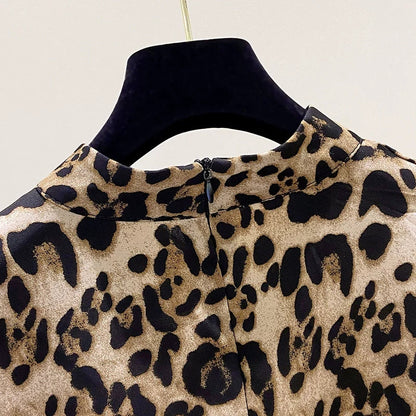 LEOPARD HIGH NECK BLOUSE