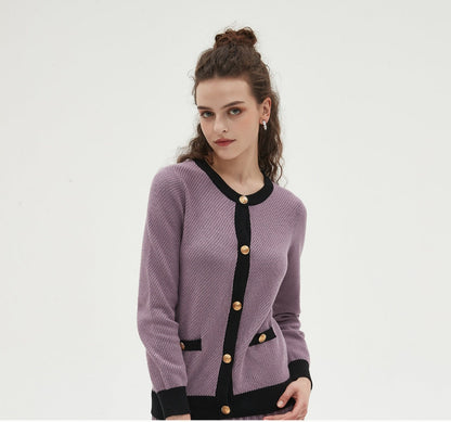 MM CLASSIQUE CARDIGAN - DUSTY LAVENDER SIZE L